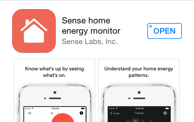 Sense home energy monitor app
