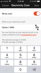 view electricity costs